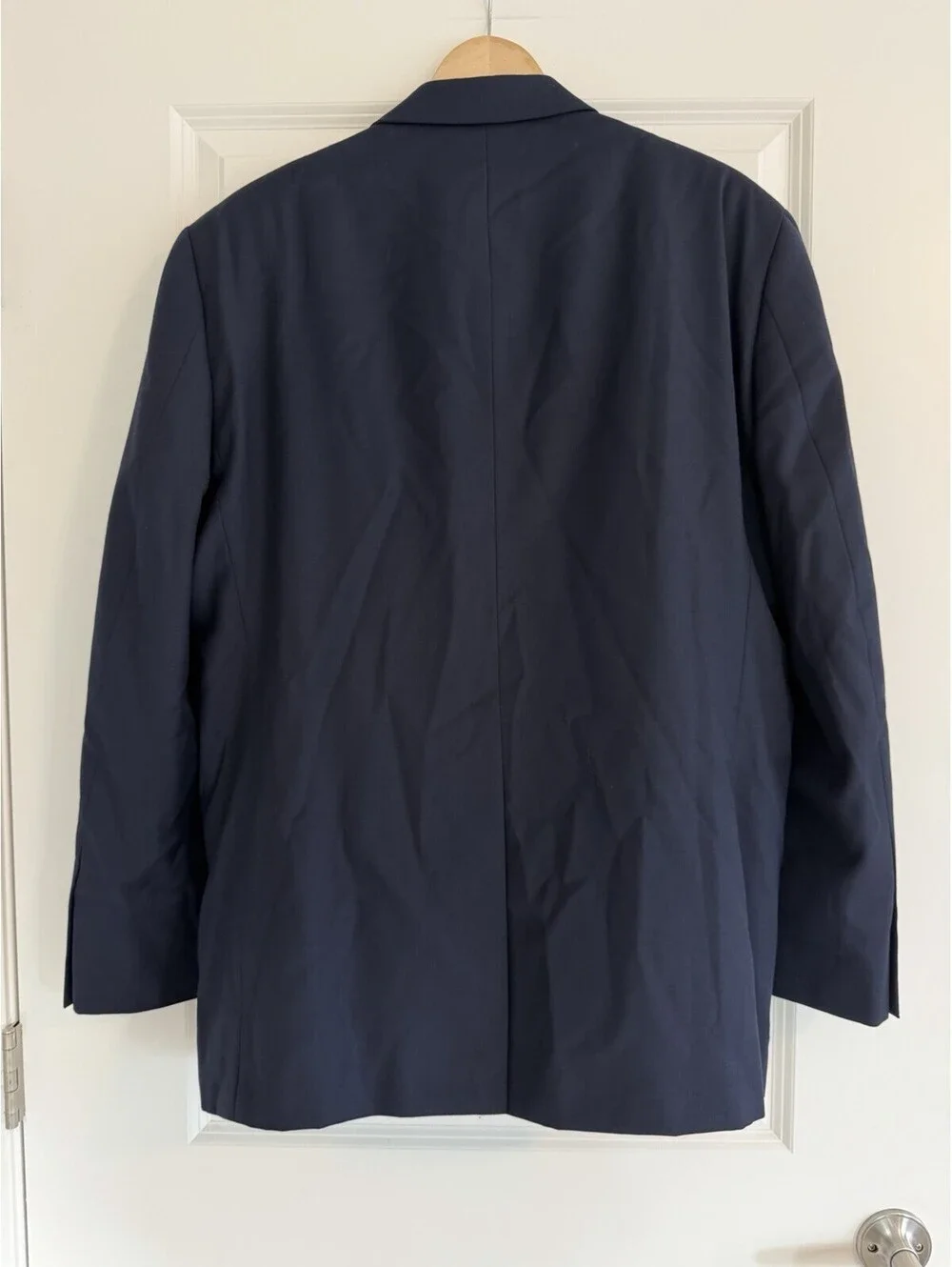 Lauren Ralph Lauren Navy Blue Blazer Size 46R Wool Blend Two Button Sport Coat